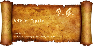 Vér Gyula névjegykártya